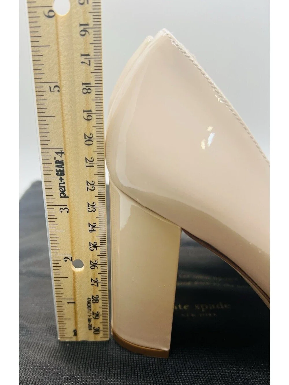 Kate Spade NY Pixanne Too heels 6.5 nude blush patent leather flower NIB